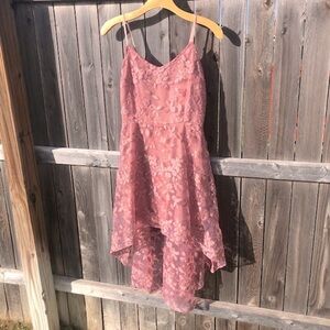 NWOT ROSE PINK HIGH LOW FULLY LINED DRESS